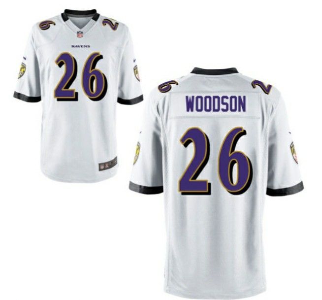 Men Baltimore Ravens #26 Rod Woodson Nike White Retired Player NFL Jersey